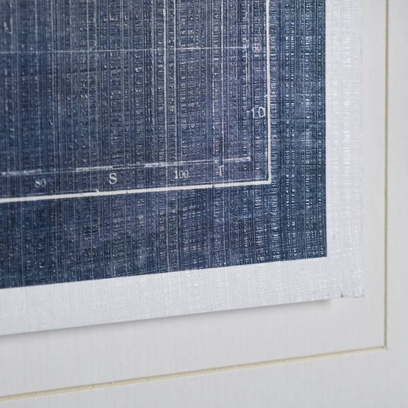 Blueprint World Map Framed Art Print