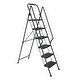 preview thumbnail 5 of 10, Black 6-Step Compact Metal Step Stool Ladder
