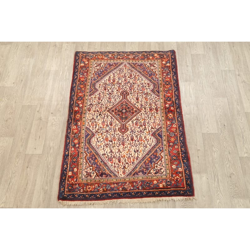 Vintage Vegetable Dye Tribal Bakhtiari Persian Area Rug Wool Handmade - 3'7" x 5'7"