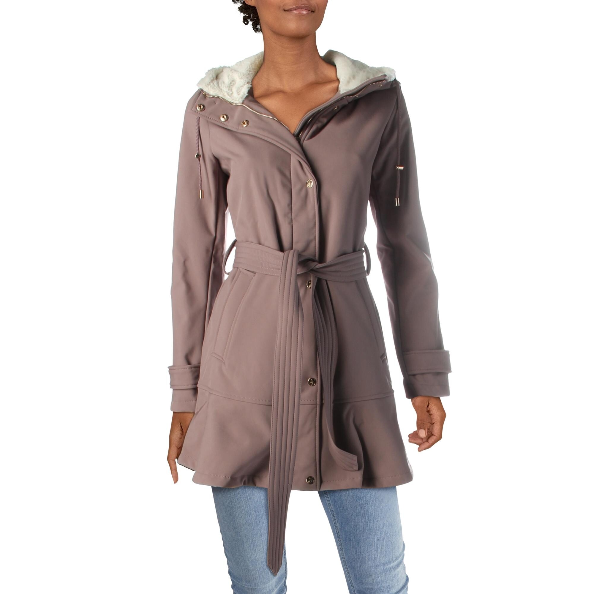 jessica simpson cozy faux fur lined hooded jacket