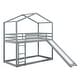 preview thumbnail 5 of 10, Twin Over Twin Bunk Bed with Roof, Slide and Ladder
