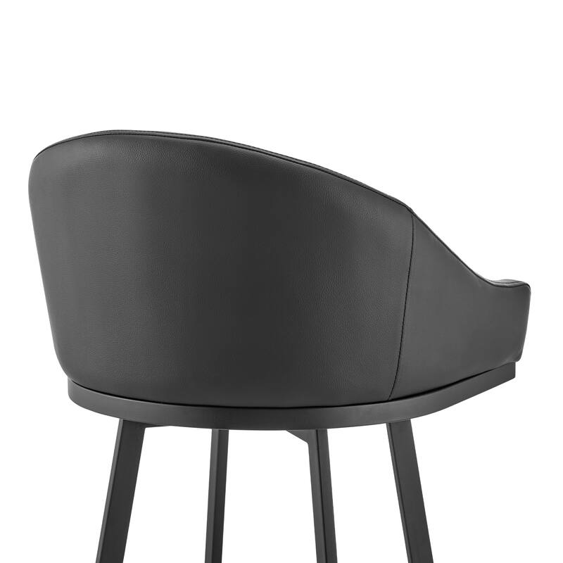 Eleanor Black or Brushed Stainless Steel Swivel Counter or Bar Stool