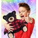 preview thumbnail 2 of 5, DolliBu Plush Black Bear and Brown Bear with Red Plaid Hoodie - 10Lx8Wx9H inches