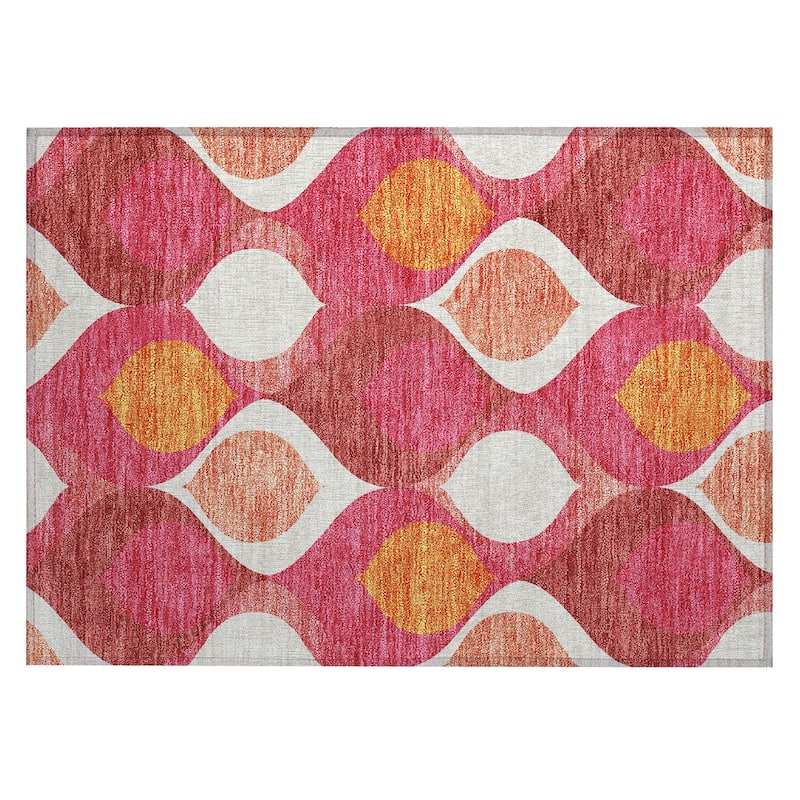 Machine Washable Indoor/ Outdoor Chantille Geo Contemporary Rug