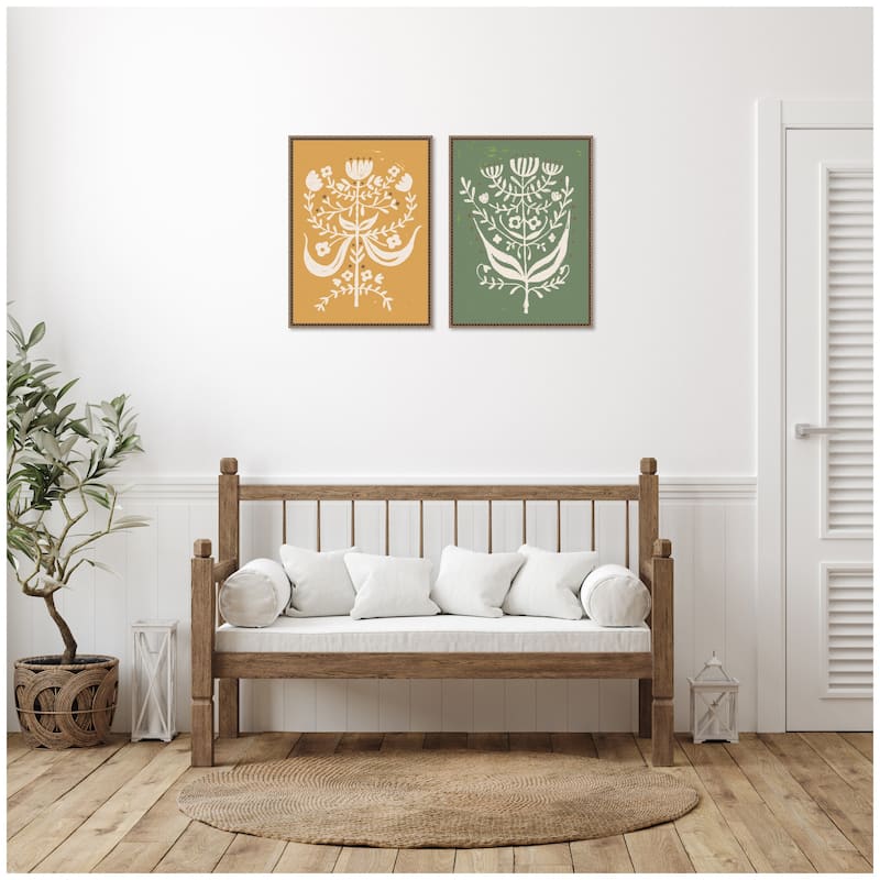 Kate and Laurel Bungalow Charm 2 Piece Framed Canvas Wall Art Set by Vicky Yorke