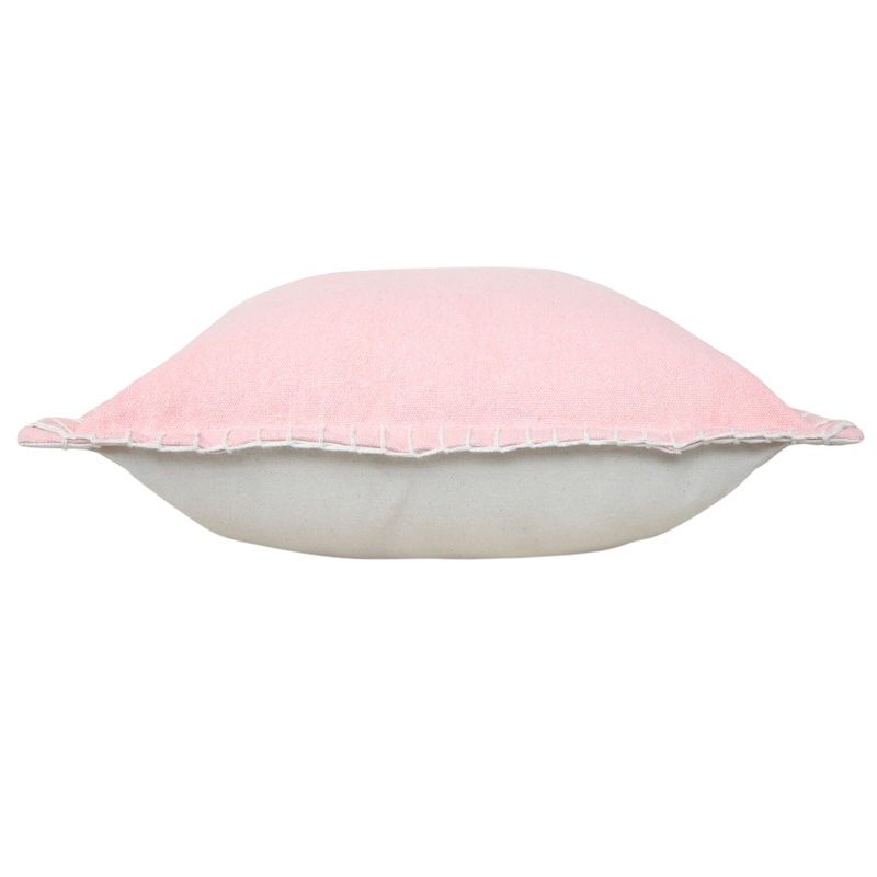 HomeRoots 20" X 20" Light Pink 100% Cotton Zippered Pillow