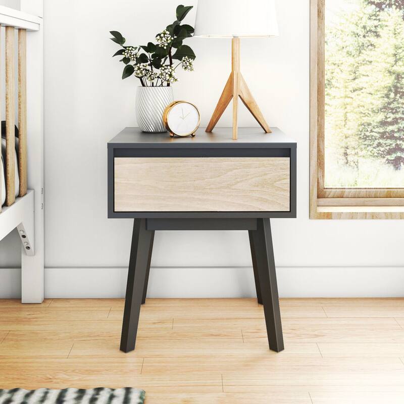 Max and Lily Scandinavian 1 -Drawer Nightstand - Set of 2