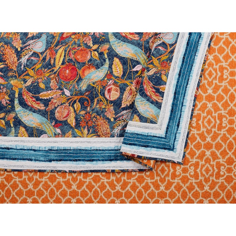 Dena Home Peacock Garden Quilt Set, 3 Pieces - Full - Queen