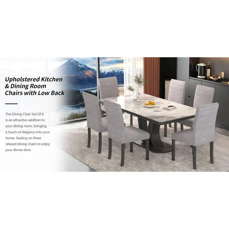 VECELO Upholstered Dining Chairs Set of 2/4/6 Parson Classic Upholstered Dining Chair Modern Parson Chairs