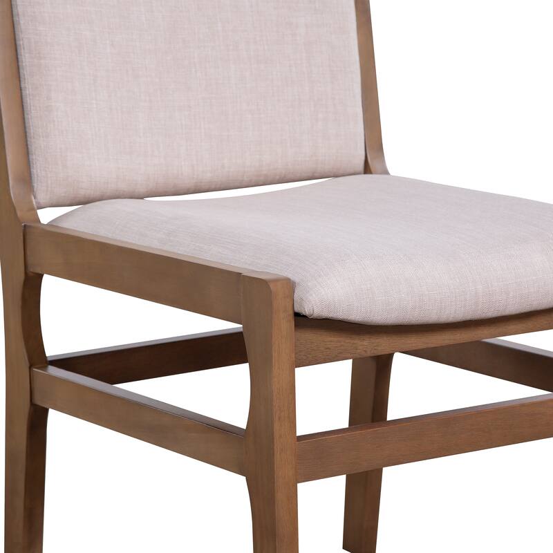 Christopher Knight Home - Mid-Century Modern 3-Piece Dining Set with Square Wood Table and Upholstered Armless Dining Chairs