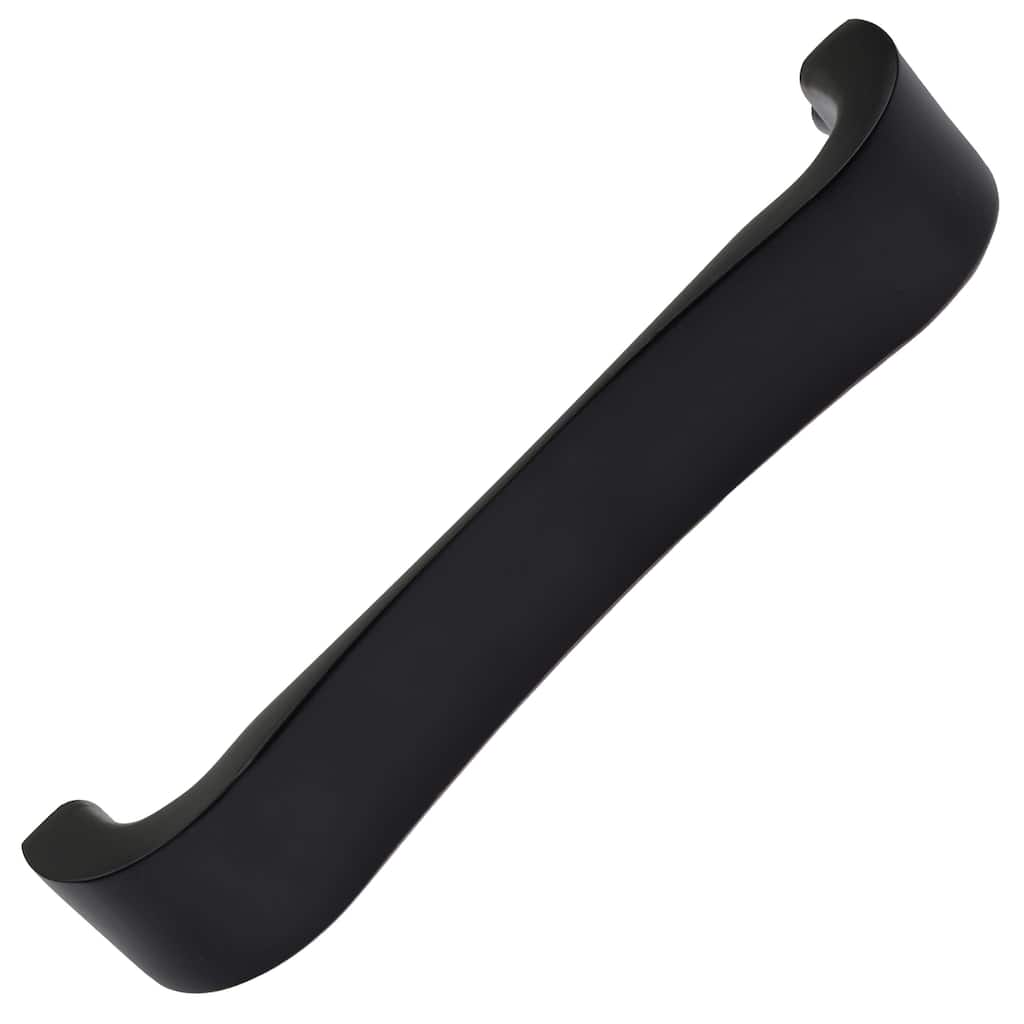 GlideRite 4-1/2 in. CC Curved Cabinet Handles, Matte Black (10-Pk) - Matte Black