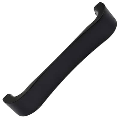 GlideRite 4-1/2 in. CC Curved Cabinet Handles, Matte Black (5-Pk) - Matte Black