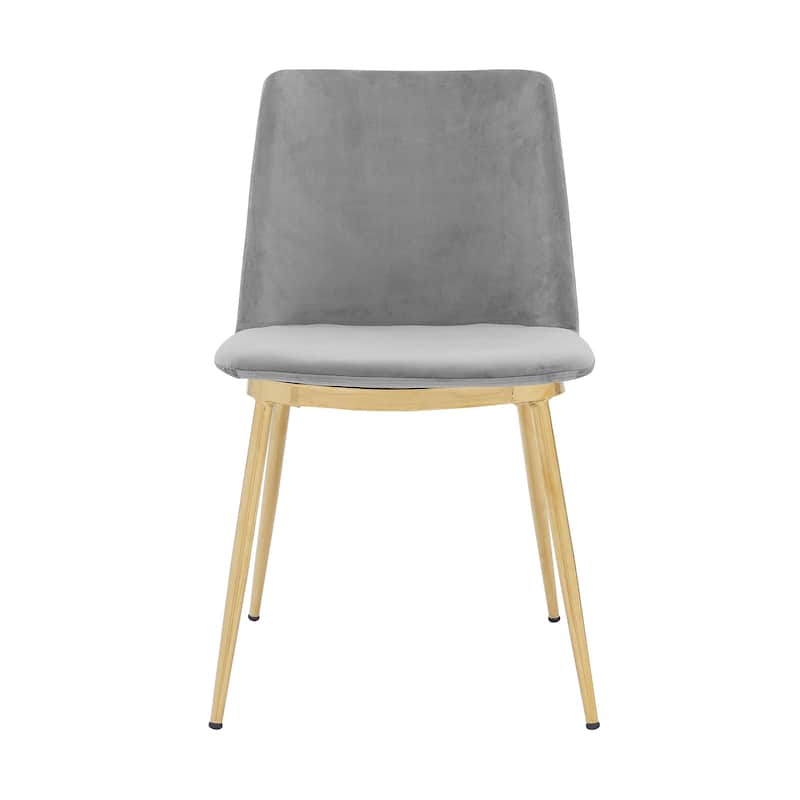 Messina Retro Velvet Dining Chairs with Gold Legs - Set of 2