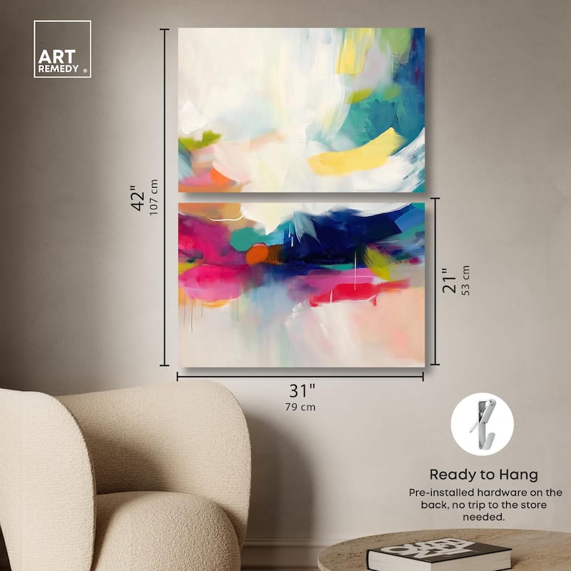 Riot of Color III Canvas Set of 2 by Art Remedy, Gallery Wrapped