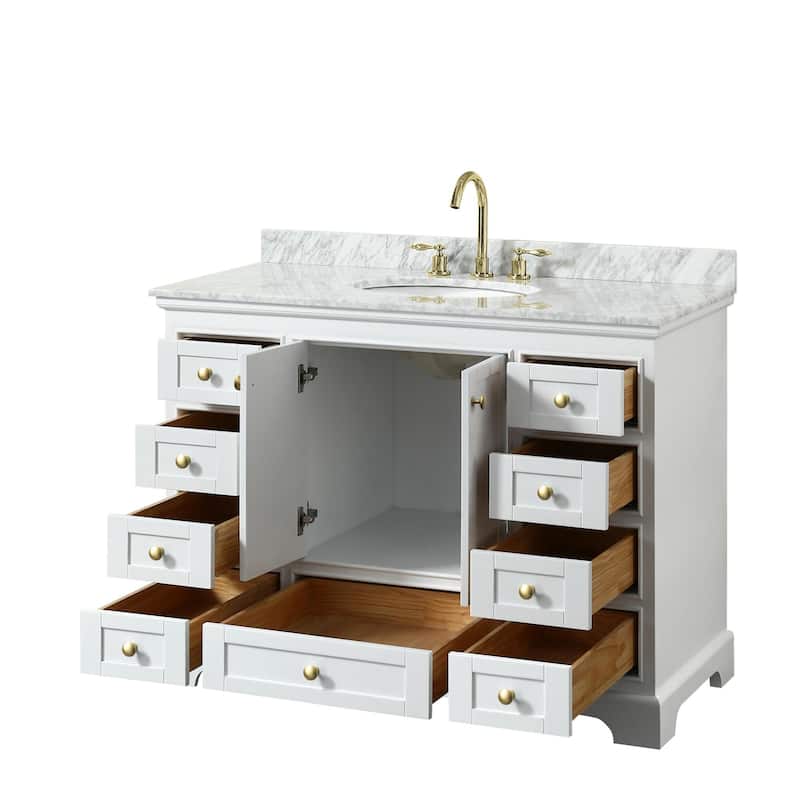 Wyndham Collection Deborah 48" Free Standing Single Vanity Set with