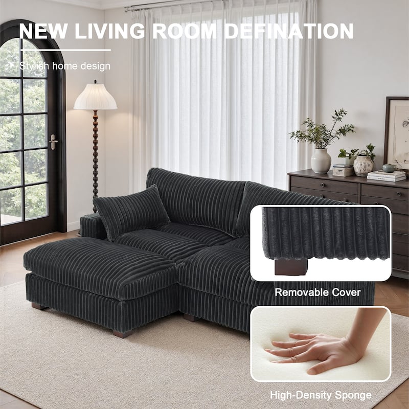 Oversized Plush Modular Sectional Sofa Set L Shaped Couch