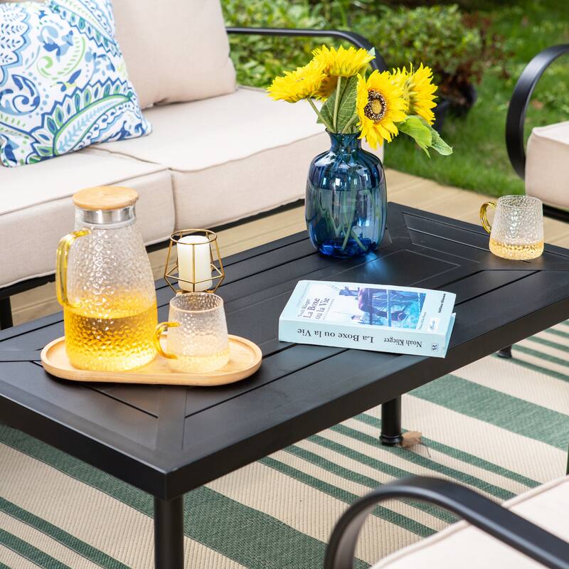 MAISON ARTS 5/7-Seat Patio Conversation Set with 3-Seat Sofa, 2/4 Single Chairs, 2-Seat Sofa and 1 Coffee Table