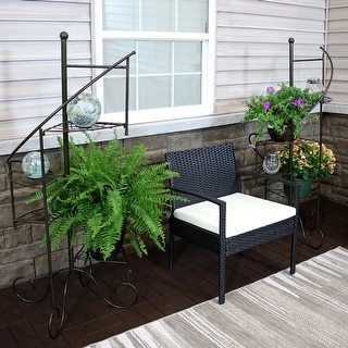 4-tier Flower Plant Stand Metal Spiral Staircase Design - 2 Pk - 56 