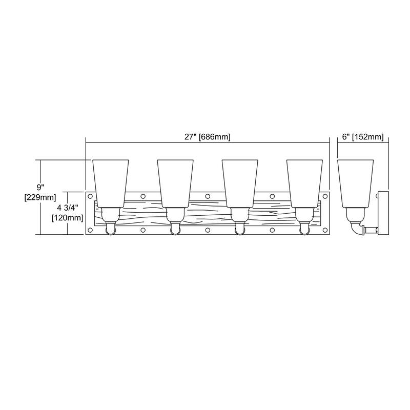 Elk Home Platform Weathered Zinc Glass Vanity Light