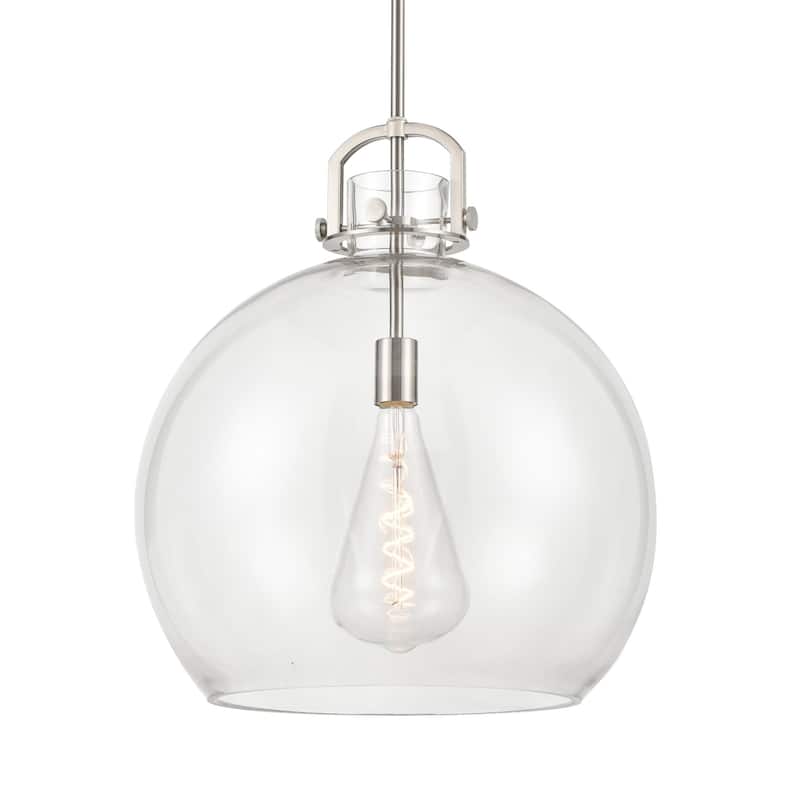 Innovations Lighting 410-1SL-23-18 Newton Sphere Pendant Newton Sphere - Satin Nickel / Clear