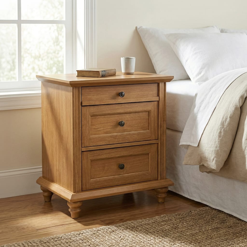 247 Shop At Home Lane Classic Traditional 3-Drawer Nightstand