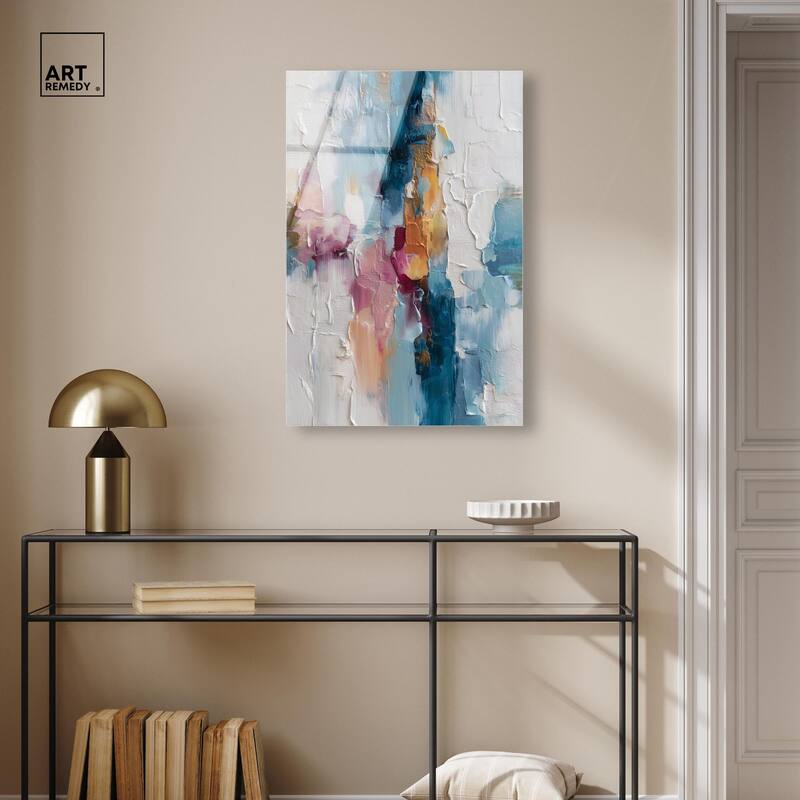 Petal Pink and Ocean Blue II Acrylic by Art Remedy, Ready to Hang