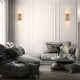 preview thumbnail 5 of 13, 2 - Light Steel Flush Mounted Ring Wall Sconce