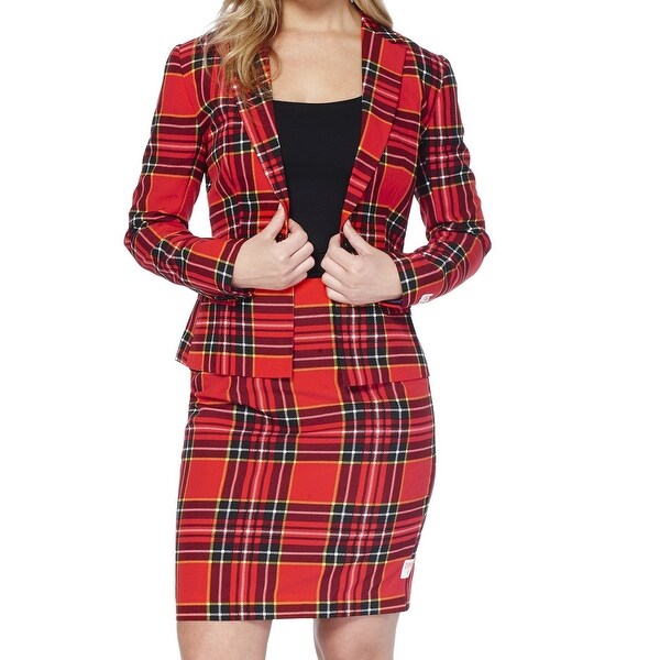 red plaid suit womens