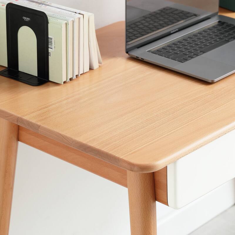 47'' Solid Wood Computer Desk with 2 Drawers for Home Office