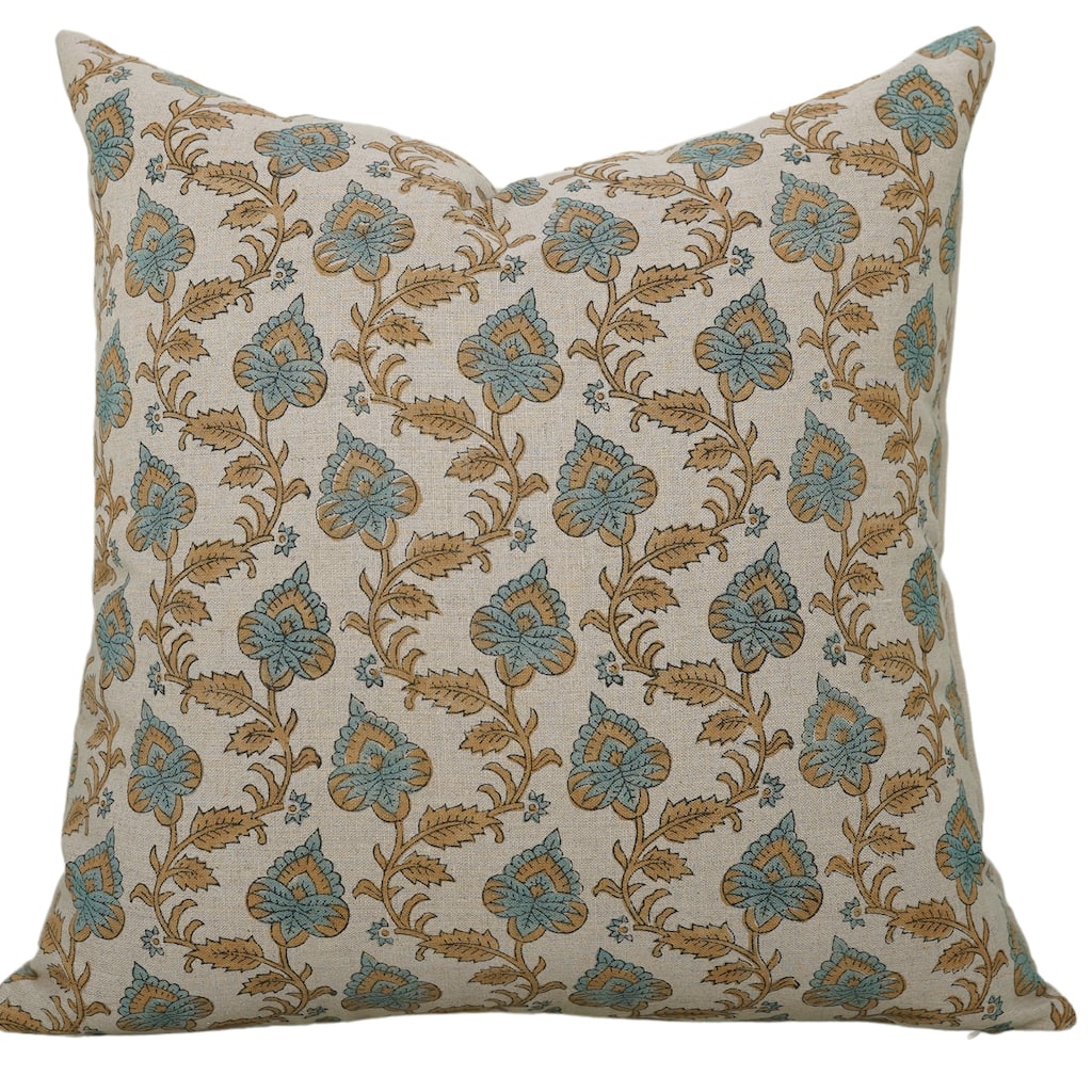 Linen Bohemian Block print pillow Cover Madhubala