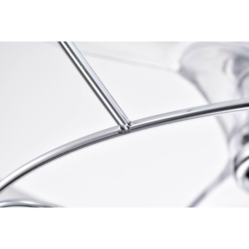 Dhooma 25 Inch Chrome Finished Modern LED Ceiling Fandelier with Remote - N/A