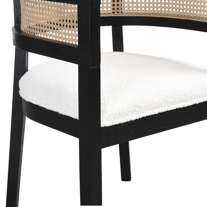 Lythor 7pc Dining Set with Cushioned Seats, Cane Rattan Webbing, Rubberwood by Christopher Knight Home
