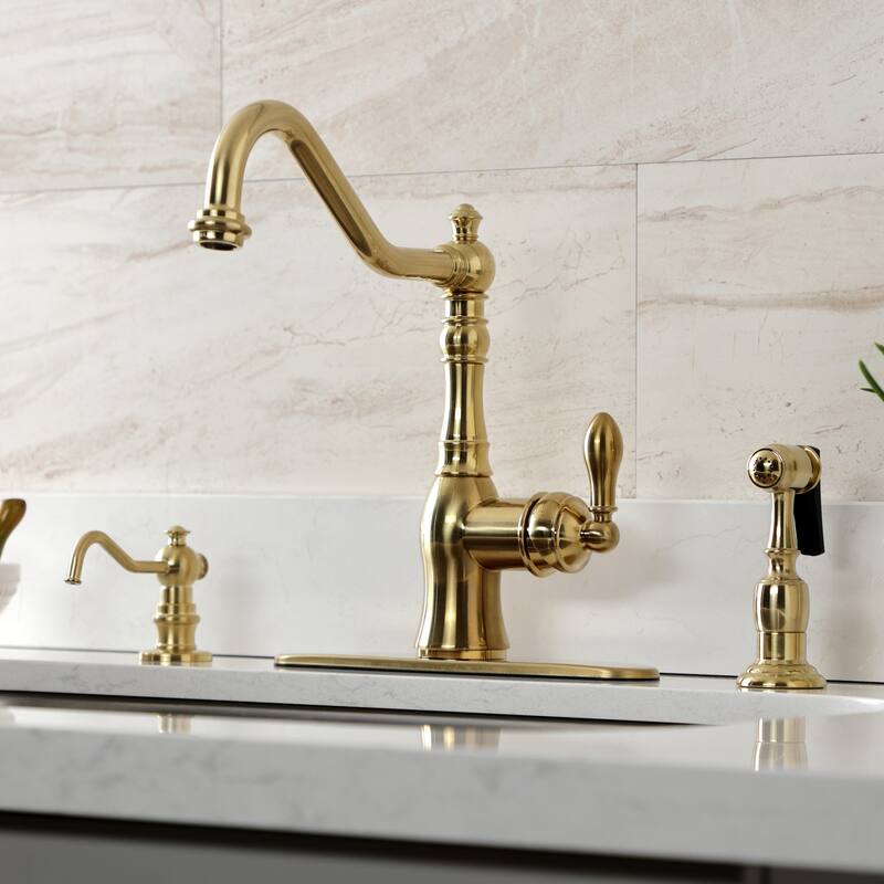 American Classic Single-Handle Kitchen Faucet with Brass Sprayer