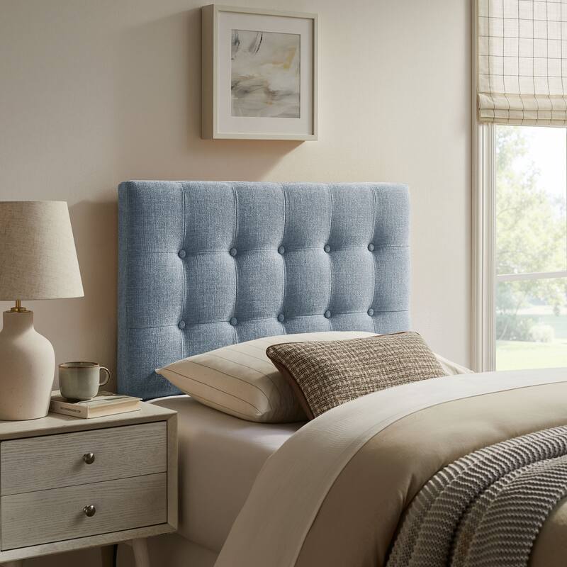 Emily Upholstered Fabric Headboard - Sky Blue - Twin