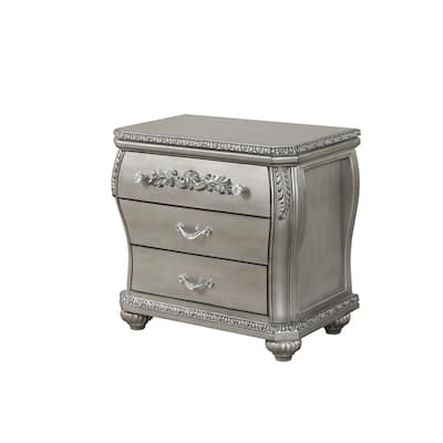 Destiny Traditional Style 3-Drawer Night stand With metal drawer pulls Made with Wood