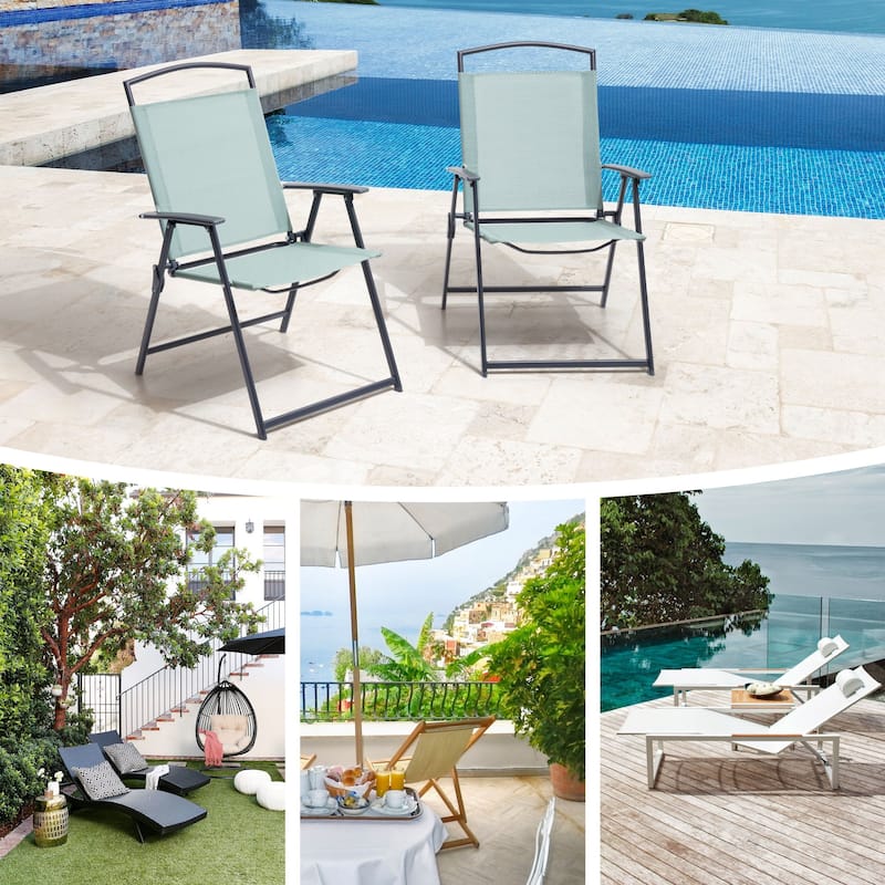 Pellebant Patio Portable Folding Chairs Outdoor Dining Chairs