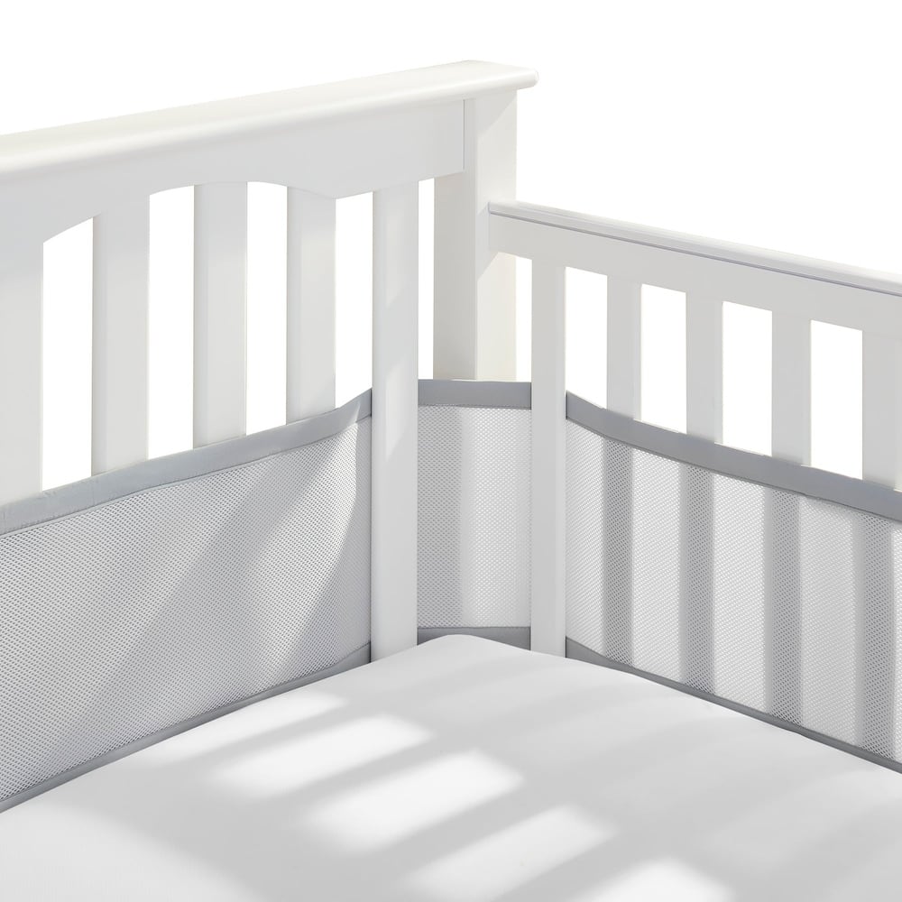 BreathableBaby Breathable Mesh Liner for Full-Size Cribs, Classic 3mm Mesh (Size 4FS Covers 3 or 4 Sides)
