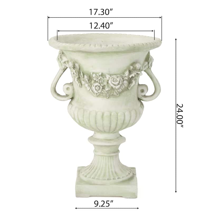 Buena Vista Outdoor 24-inch Cast Stone Urn by Christopher Knight Home