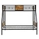 preview thumbnail 6 of 5, Twin Over FULL Metal Bunk Bed w/2-Side Ladder & Full-Length Guardrail