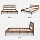 preview thumbnail 8 of 6, Mopio Ted Acacia Solid Wood Bed Frame with Headboard