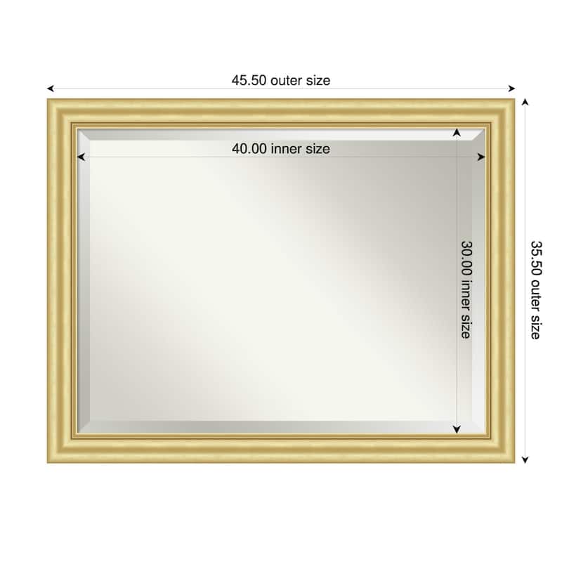 Sophia Beveled Framed Bathroom Vanity Wall Mirror - 46 x 36 in - Sophia Gold