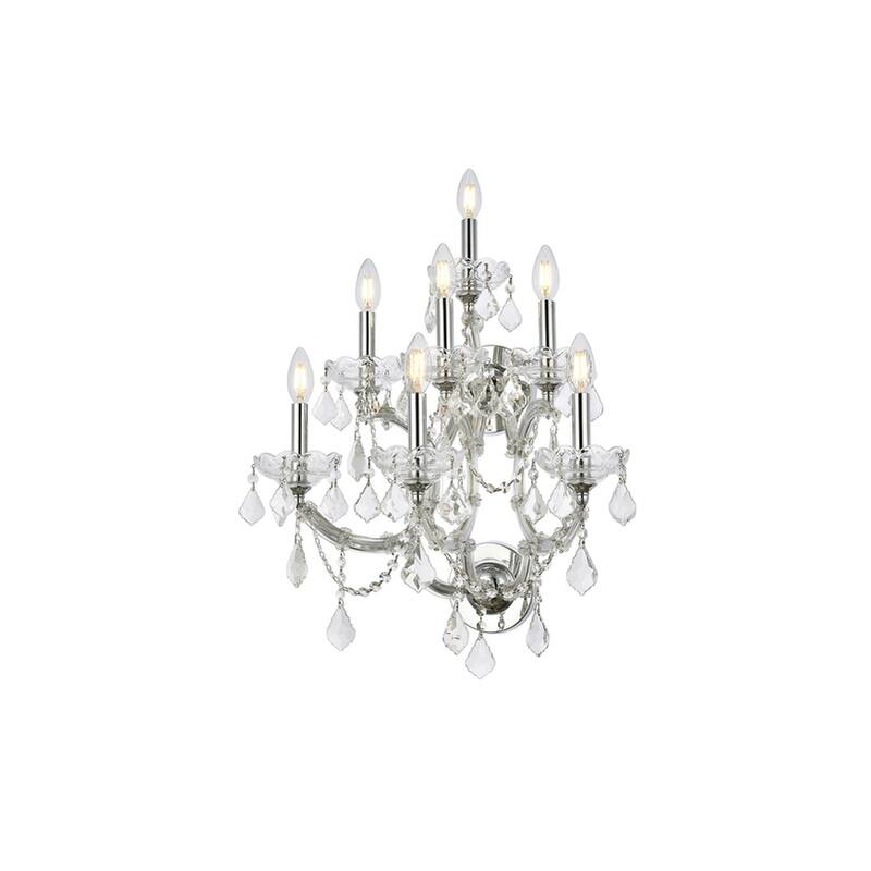 Fleur Illumination Collection Wall Sconce D:22in H:27in E:15.5in Lt:7 Chrome Finish