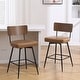 preview thumbnail 3 of 136, 26"/29" Faux Leather Swivel Counter/Bar Stools Set of 2/3 Set of 2 - Brown - Counter Height