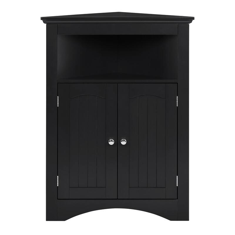 Free Standing Corner Cabinet With Doors and Shelves