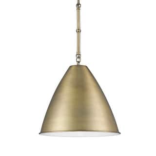 12 Inch Small Cone Pendant Antique Brass