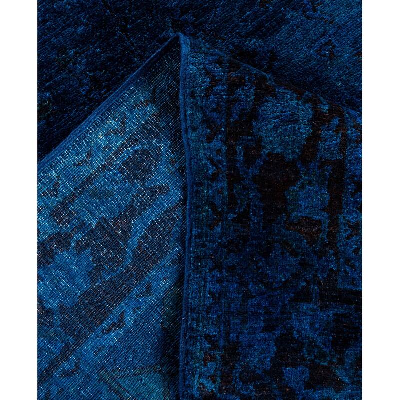 Overdyed One-of-a-Kind Hand-Knotted Area Rug - Blue - 4' 1" x 6' 0"