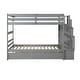 preview thumbnail 13 of 12, Twin Over Twin Bunk Bed with Twin Trundle and Stairway Storage, Sturdy Pinewood Frame