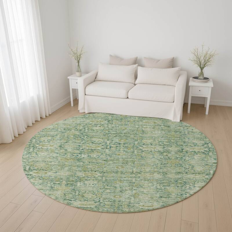 Premium Washable Super Soft Vintage Traditional Mayfield Rug - Aloe - 8' x 8'