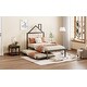 preview thumbnail 53 of 52, Twin Size Metal Platform Bed with trundle, House-Shaped Headboard Design for Kids, Boys and Girls