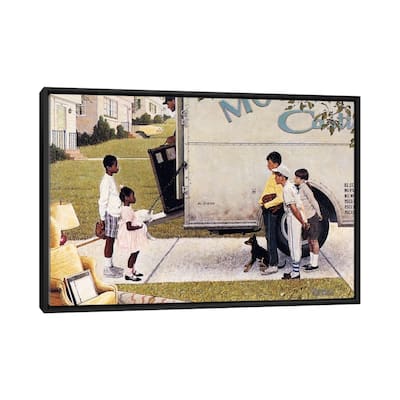 iCanvas "Moving In (New Kids In The Neighborhood)" by Norman Rockwell Framed Canvas Print